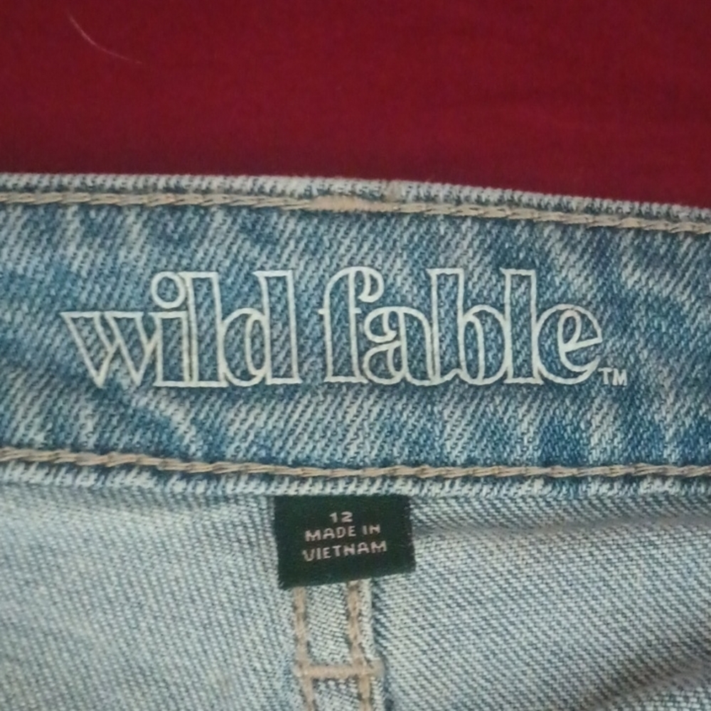 Wild Fable Blue Distressed Skinny Jeans Size 12 High Rise Mom Jeans Like New 👖 - Picture 3 of 10